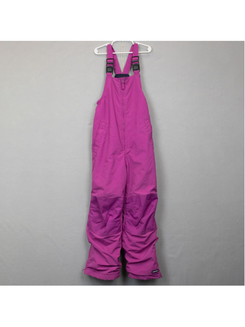 Girls Lands' End Squall Waterproof Insulated Iron Knee pink snow bibs-8